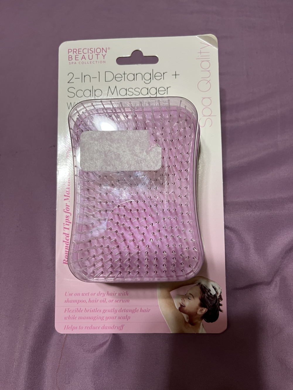 Pink 2-in-1 Detangler & Scalp Massager